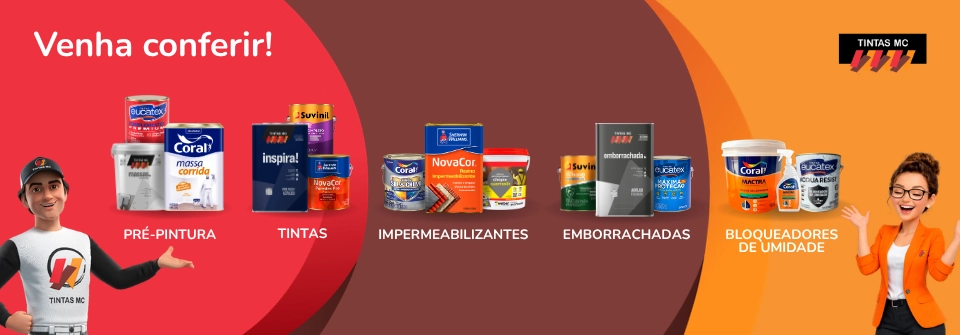 Banner de produtos Tintas MC Pirassununga.